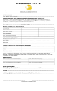 deklaracja członkowska